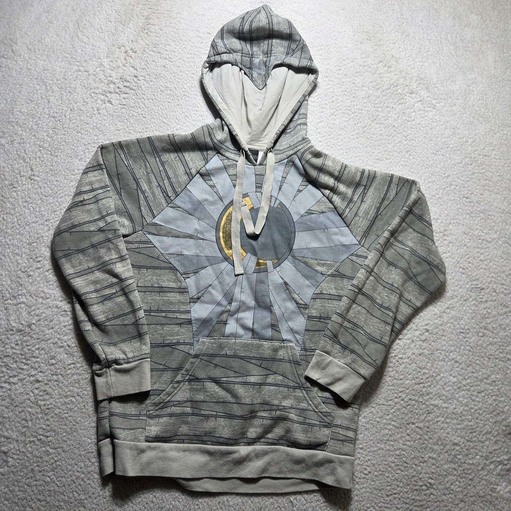Our Universe Moon Knight Hoodie Mens MD Gray Wrap Print Marvel MCU Cosplay Gorp